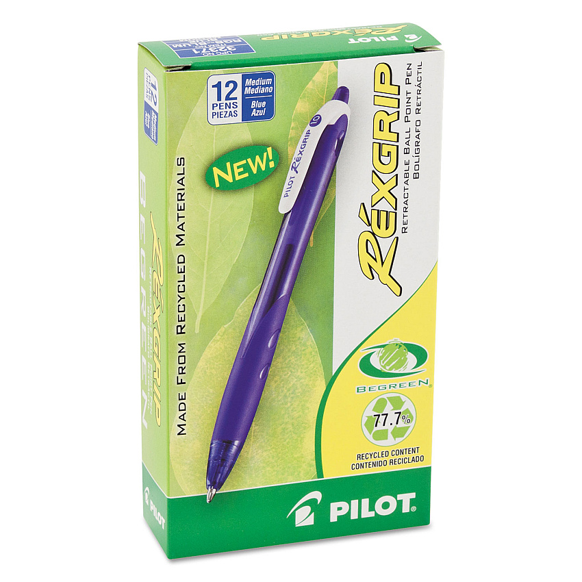 PILOT REXGRIP BALLPOINT PEN, MEDIUM 1.0MM (BEGREEN) – Book
