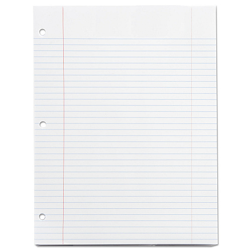 Universal Filler Paper, 3-Hole, 8.5 x 11, Medium/College Rule, 100/Pack (UNV20911)