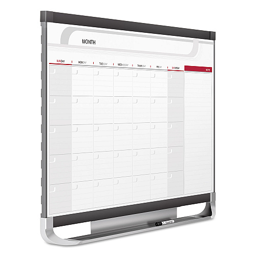 Quartet Prestige 2 Magnetic Total Erase Monthly Calendar, 36 x 24, White Surface, Graphite Fiberboard/Plastic Frame (CP32P2)