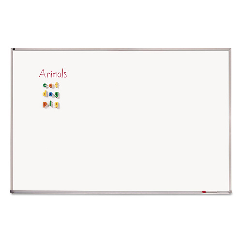 Quartet Porcelain Magnetic Whiteboard, 96 x 48, White Surface, Silver Aluminum Frame (PPA408)