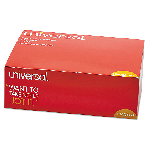 Universal #2 Woodcase Pencil Value Pack, HB (#2), Black Lead, Yellow Barrel, 144/Box (UNV55144)