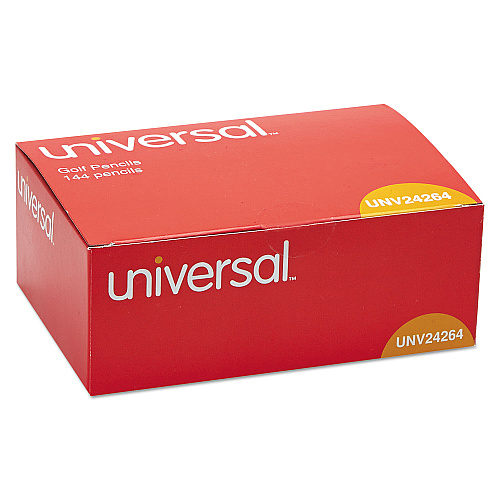 Universal Golf and Pew Pencil, HB (#2), Black Lead, Yellow Barrel, 144/Box (UNV24264)