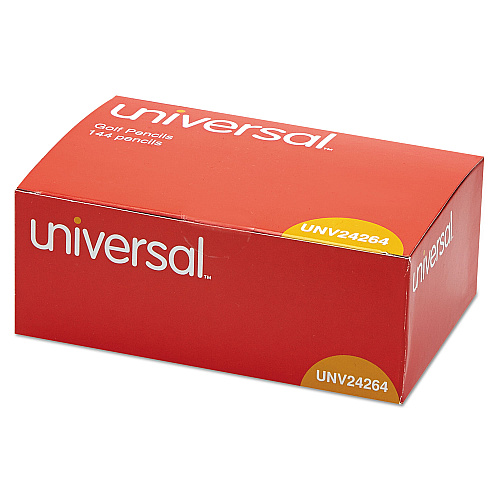 Universal Golf and Pew Pencil, HB (#2), Black Lead, Yellow Barrel, 144/Box (UNV24264)