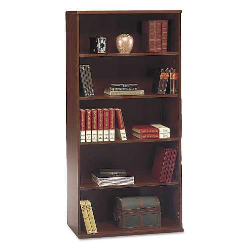 Bush Series C Collection Bookcase, Five-Shelf, 35.63w x 15.38d x 72.78h, Hansen Cherry (WC24414)