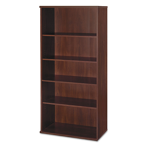 Bush Series C Collection Bookcase, Five-Shelf, 35.63w x 15.38d x 72.78h, Hansen Cherry (WC24414)
