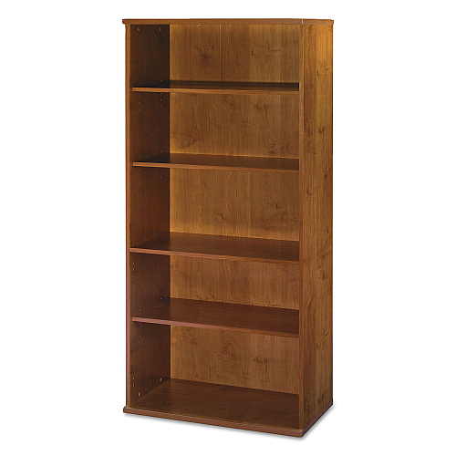 Bush Series C Collection Bookcase, Five-Shelf, 35.63w x 15.38d x 72.78h, Natural Cherry (WC72414)