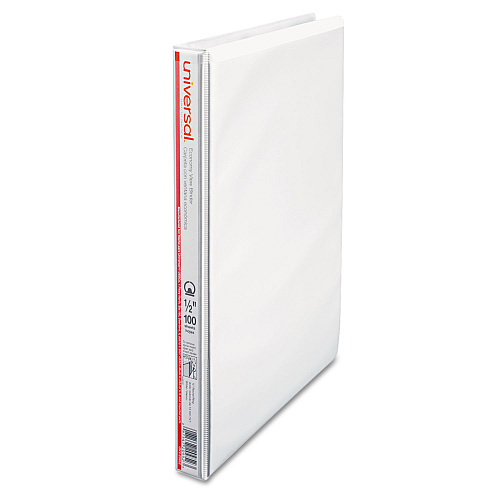 Universal Economy Round Ring View Binder, 3 Rings, 0.5" Capacity, 11 x 8.5, White (UNV20952)