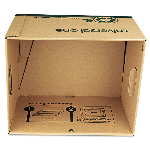 Universal Recycled Heavy-Duty Record Storage Box, Letter/Legal Files, Kraft/Green, 12/Carton (UNV28224)