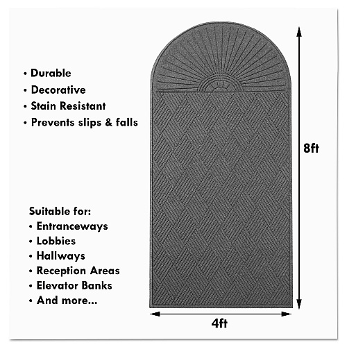 Guardian EcoGuard Diamond Floor Mat, Single Fan, 48 x 96, Charcoal (EGDSF040804)