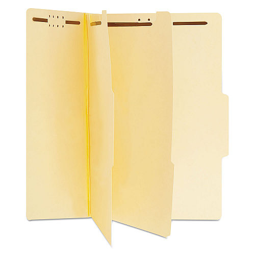 Universal Six-Section Classification Folders, 2" Expansion, 2 Dividers, 6 Fasteners, Letter Size, Manila Exterior, 15/Box (UNV10300)