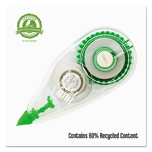 Tombow MONO Mini Correction Tape, Non-Refillable, Clear Applicator, 0.17" x 315", 10/Pack (68722)