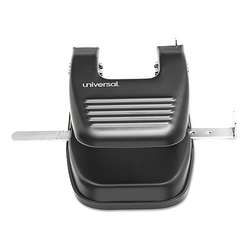 Universal 30-Sheet Two-Hole Punch, 9/32" Holes, Black (UNV74222)