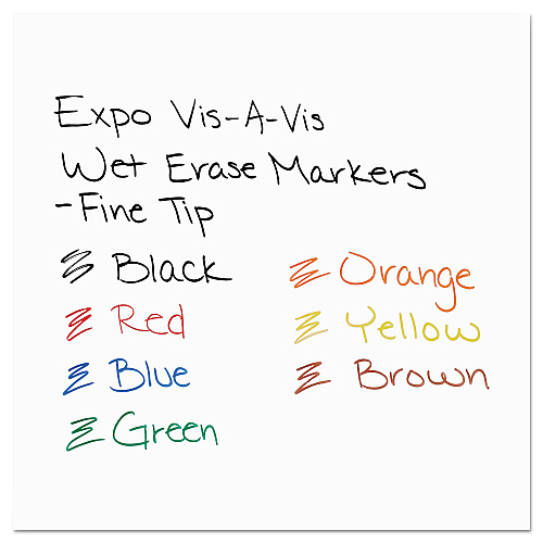 EXPO Vis-a-Vis Wet Erase Marker, Fine Bullet Tip, Red, Dozen (16002)