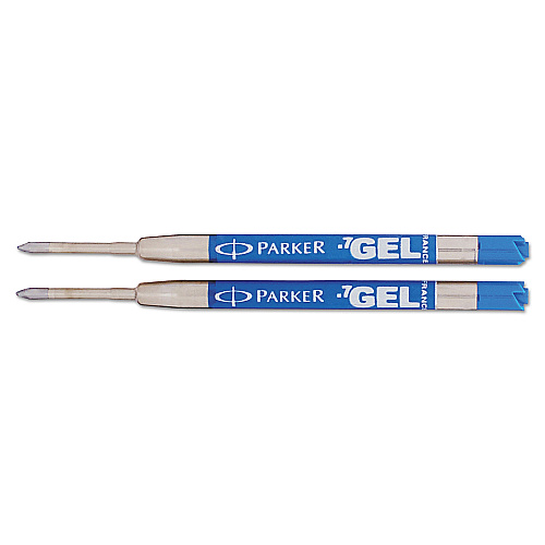 Refill for Parker Retractable Gel Ink Roller Ball Pens, Medium Conical Tip, Blue Ink, 2/Pack (1950364)