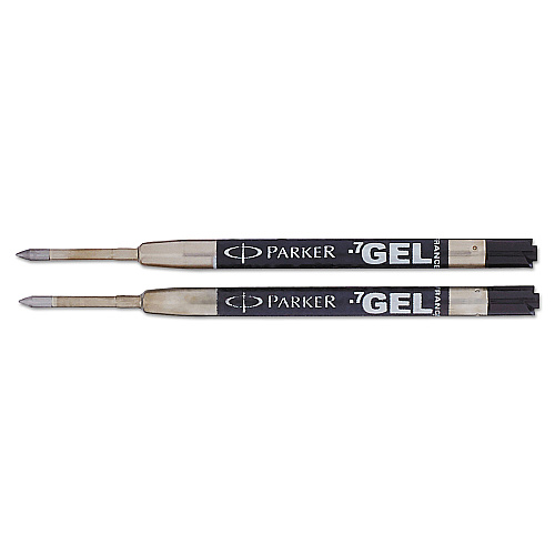 Refill for Parker Retractable Gel Ink Roller Ball Pens, Medium Conical Tip, Black Ink, 2/Pack (1950362)