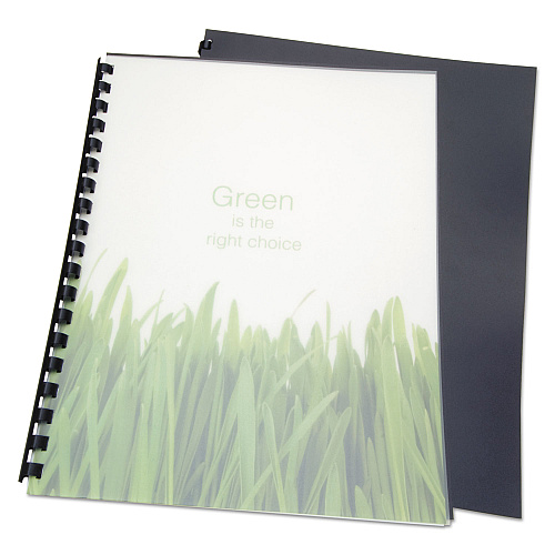 GBC 100% Recycled Poly Binding Cover, Black, 11 x 8.5, Unpunched, 25/Pack (25818)