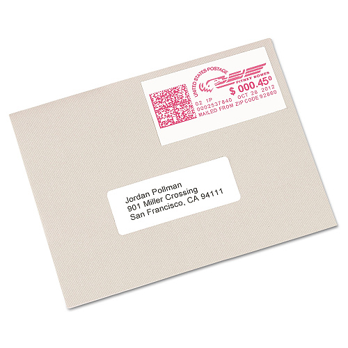 Avery Postage Meter Labels for Personal Post Office, 1.78 x 6, White, 2/Sheet, 30 Sheets/Pack, (5289) (05289)