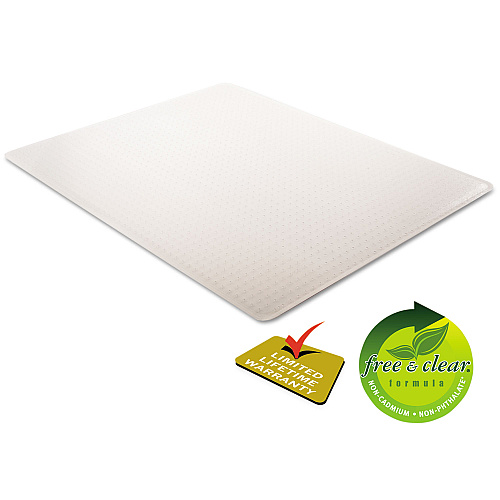 Deflecto RollaMat Frequent Use Chair Mat, Medium Pile Carpet, Flat, 46 x 60, Rectangle, Clear (CM15443F)