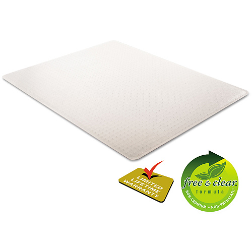 Deflecto SuperMat Frequent Use Chair Mat, Med Pile Carpet, 45 x 53, Beveled Rectangle, Clear (CM14243)