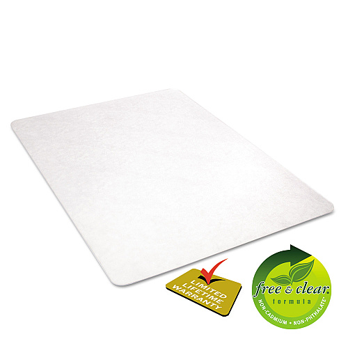 Deflecto EconoMat All Day Use Chair Mat for Hard Floors, Flat Packed, 46 x 60, Clear (CM21442F)