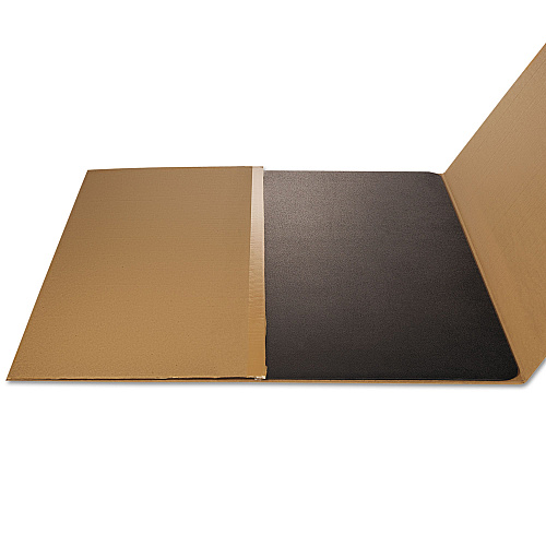 Deflecto EconoMat All Day Use Chair Mat for Hard Floors, Flat Packed, 45 x 53, Black (CM21242BLK)