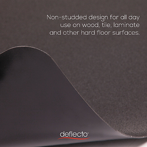 Deflecto EconoMat All Day Use Chair Mat for Hard Floors, Flat Packed, 45 x 53, Black (CM21242BLK)