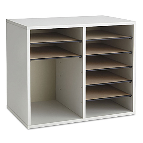 Safco Fiberboard Literature Sorter, 12 Compartments, 19.63 x 11.88 x 16.13, Gray (9420GR)