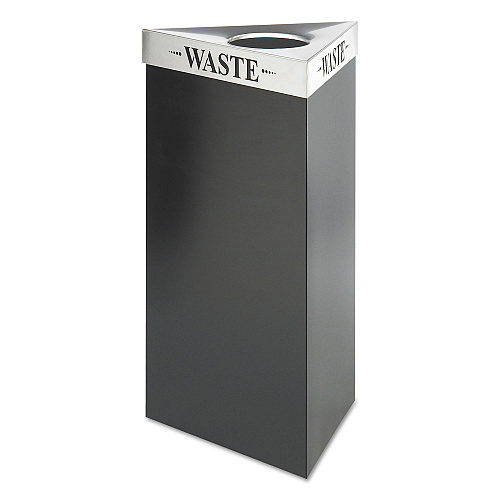 Safco Trifecta Waste Receptacle Lid, Laser Cut "WASTE" Inscription, 20w x 20d x 3h, Stainless Steel (9560WA)