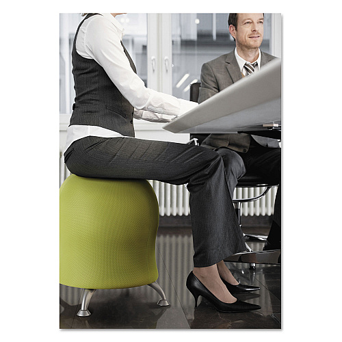 Safco Zenergy Ball Chair, Backless, Supports Up to 250 lb, Grass Fabric Seat, Silver Base (4750GS)