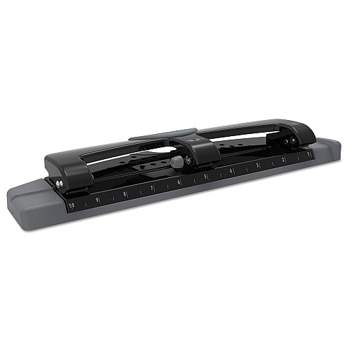 Swingline 12-Sheet SmartTouch Three-Hole Punch, 9/32" Holes, Black/Gray (74134)