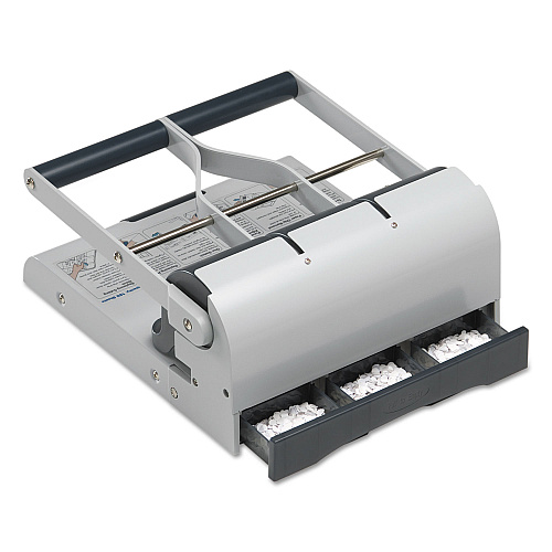 Swingline 160-Sheet Antimicrobial Protected High-Capacity Adjustable Punch, Two- to Three-Hole, 9/32" Holes, Putty/Gray (74650)
