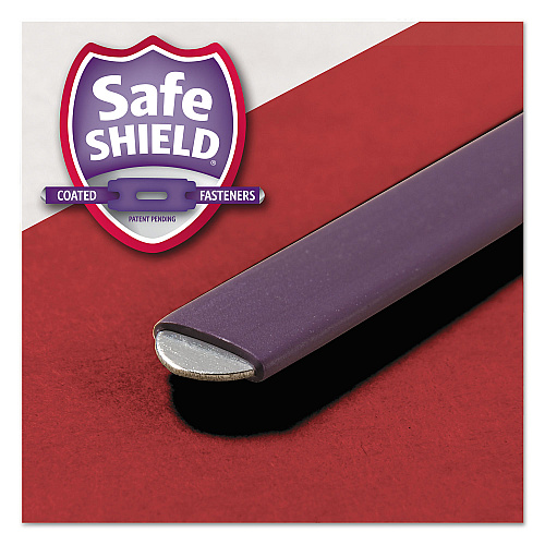 Smead Four-Section Pressboard Top Tab Classification Folders, Four SafeSHIELD Fasteners, 1 Divider, Letter Size, Bright Red, 10/Box (13731)