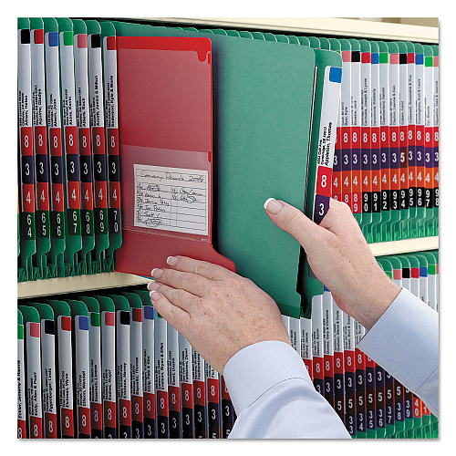 Smead End Tab Pressboard Classification Folders, Six SafeSHIELD Fasteners, 2" Expansion, 2 Dividers, Letter Size, Green, 10/Box (26785)