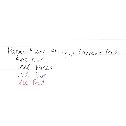Paper Mate FlexGrip Ultra Recycled Ballpoint Pen, Retractable, Fine 0.8 mm, Black Ink, Gray/Black Barrel, Dozen (9580131)