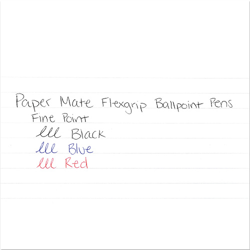 Paper Mate FlexGrip Elite Ballpoint Pen, Retractable, Fine 0.8 mm, Black Ink, Black Barrel, Dozen (85582)