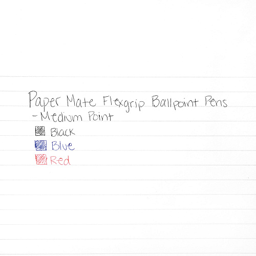Paper Mate FlexGrip Elite Ballpoint Pen, Retractable, Medium 1 mm, Black Ink, Black Barrel, Dozen (85580)
