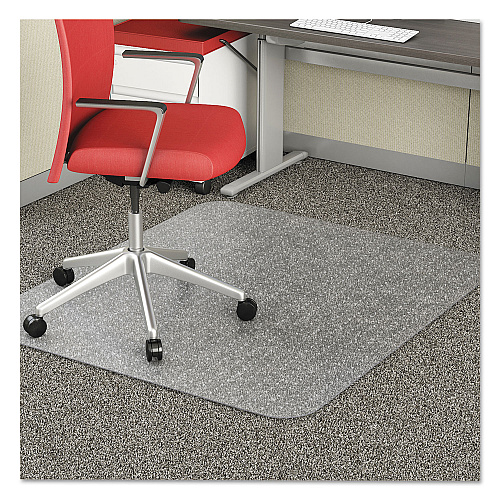Deflecto EconoMat Occasional Use Chair Mat, Low Pile Carpet, Flat, 46 x 60, Rectangle, Clear (CM11442F)