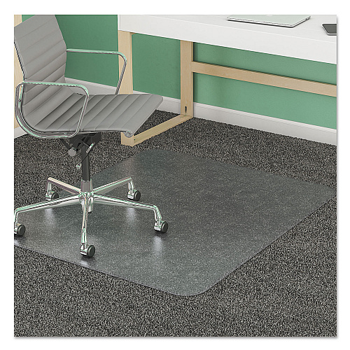 Deflecto SuperMat Frequent Use Chair Mat, Med Pile Carpet, 45 x 53, Beveled Rectangle, Clear (CM14243)