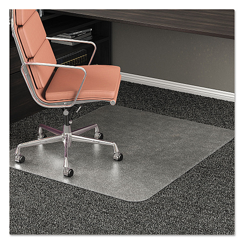 Deflecto RollaMat Frequent Use Chair Mat, Medium Pile Carpet, Flat, 46 x 60, Rectangle, Clear (CM15443F)