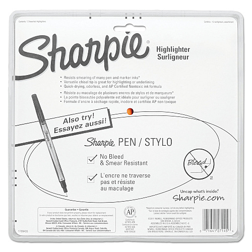 Sharpie Pocket Style Highlighters, Assorted Ink Colors, Chisel Tip, Assorted Barrel Colors, Dozen (27145)