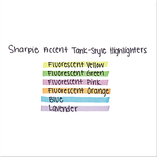 Sharpie Tank Style Highlighters, Fluorescent Yellow Ink, Chisel Tip, Yellow Barrel, Dozen (25025B)