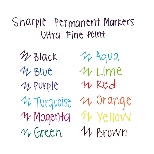 Sharpie Ultra Fine Tip Permanent Marker, Ultra-Fine Needle Tip, Assorted Colors, Dozen (37175PP)