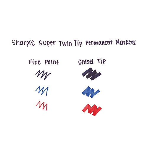 Sharpie Super Twin-Tip Permanent Marker, Medium/Broad Bullet/Chisel Tips, Black (36201)