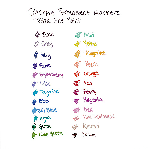 Sharpie Ultra Fine Tip Permanent Marker, Ultra-Fine Needle Tip, Assorted Colors, 24/Set (75847)