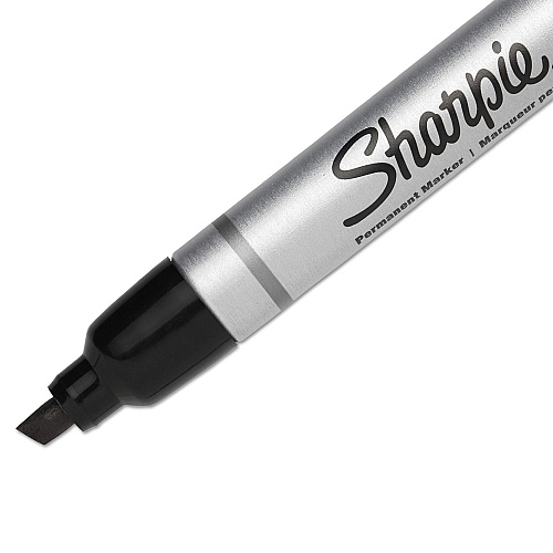 Sharpie Durable Metal Barrel Permanent Marker, Broad Chisel Tip, Black (1794224)