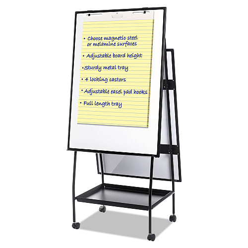 MasterVision Creation Station Dry Erase Board, 29.5 x 74.88, White Surface, Black Metal Frame (EA49125016)