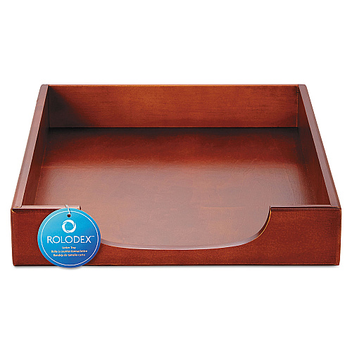 Rolodex Wood Tones Desk Tray, 1 Section, Letter Size Files, 8.5" x 11", Mahogany (23350)