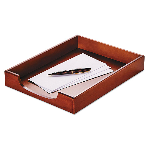 Rolodex Wood Tones Desk Tray, 1 Section, Letter Size Files, 8.5" x 11", Mahogany (23350)