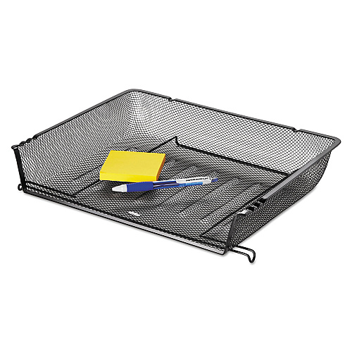 Rolodex Mesh Stacking Side Load Tray, 1 Section, Letter Size Files, 14.25" x 10.13" x 2.75", Black (62555)