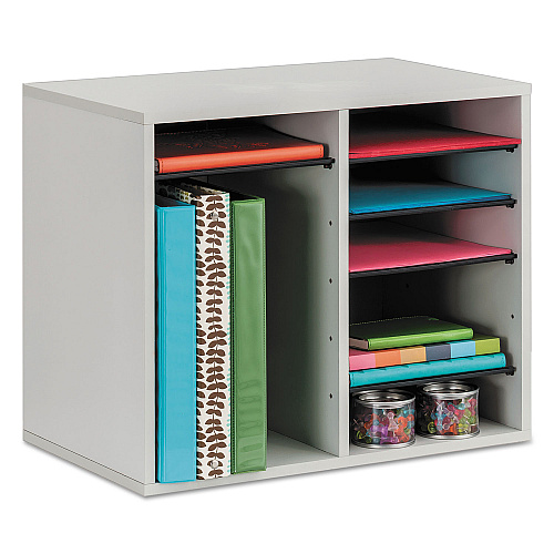 Safco Fiberboard Literature Sorter, 12 Compartments, 19.63 x 11.88 x 16.13, Gray (9420GR)